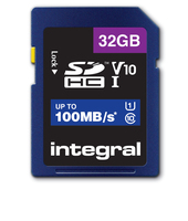 Integral 32GB SDHC UHS-1 U1 CL10 V10 UP TO 100MBS READ