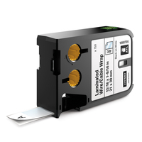 DYMO XTL Laminated Wire/Cable Wrap | 21 mm x 39 mm | Black on White