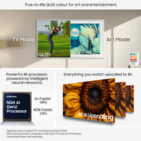 Samsung 2025 65" The Frame Art Mode QLED 4K HDR Smart TV 165.1 cm (65") 4K Ultra HD Wi-Fi Black