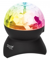 Manhattan Sound Science Disco Light Ball Bluetooth Speaker, FM Radio, Decent Sound Output (3W), 8 hour Playback time, Integrated Controls, Range 10m, microSD card reader, Aux 3.5mm, USB-A charging cable incl, Bluetooth 5.0, 3 Years Warranty