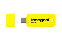 Integral Neon-C 128GB USB-C 3.2 GEN1 DRIVE (USB3.1 USB3.0) YELLOW UP TO R-150 W-30 MBS