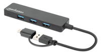 Manhattan USB-C & USB-A Combo Dock/Hub, Ports (4): USB-A (x4), 5 Gbps (USB 3.2 Gen1 aka USB 3.0), USB powered (no external power supply required)