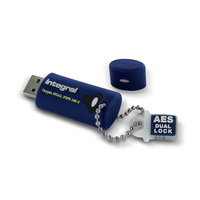 Integral 16GB HARDWARE ENCRYPTED USB 3.0 DRIVE SECURE DUAL PASSWORD ADMIN/USER 256 AES FIPS 140-2 CRYPTO