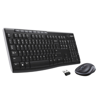 Logitech MK270 keyboard Mouse included Home RF Wireless QWERTY US International Black