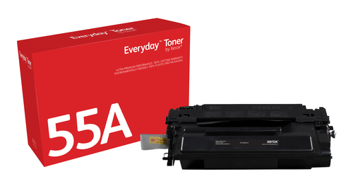 EverydayTM Black Toner by Xerox compatible with HP 55A (CE255A), Standard capacity