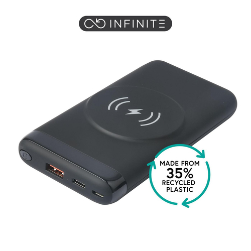 eSTUFF ES641042 power bank Lithium Polymer (LiPo) 10000 mAh Wireless charging Black