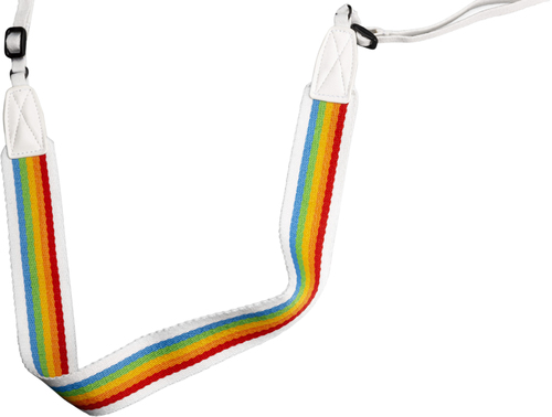 Polaroid Camera Strap Flat Rainbow White