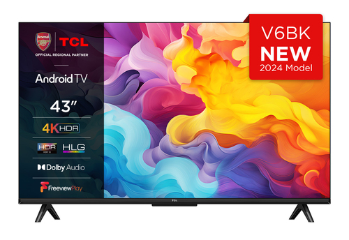 TCL 43V6BK TV 109.2 cm (43") 4K Ultra HD Smart TV Wi-Fi Titanium 260 cd/m²