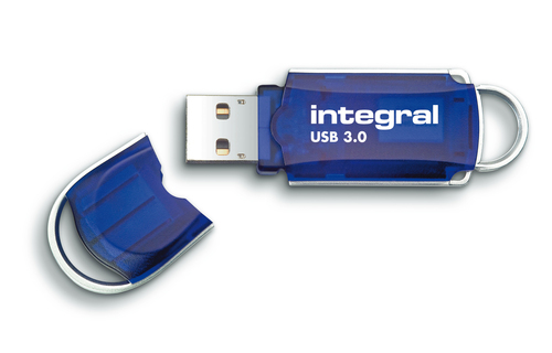 Integral 64GB USB3.0 DRIVE COURIER BLUE UP TO R-100 W-30 MBS USB flash drive USB Type-A 3.2 Gen 1 (3.1 Gen 1) Blue, Silver