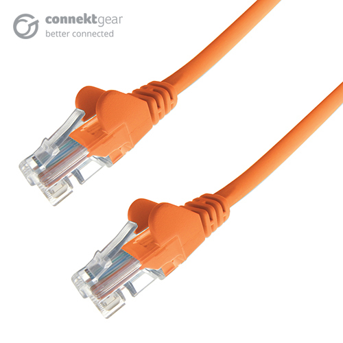 connektgear 7m RJ45 CAT5e UTP Stranded Flush Moulded Network Cable - 24AWG - Orange