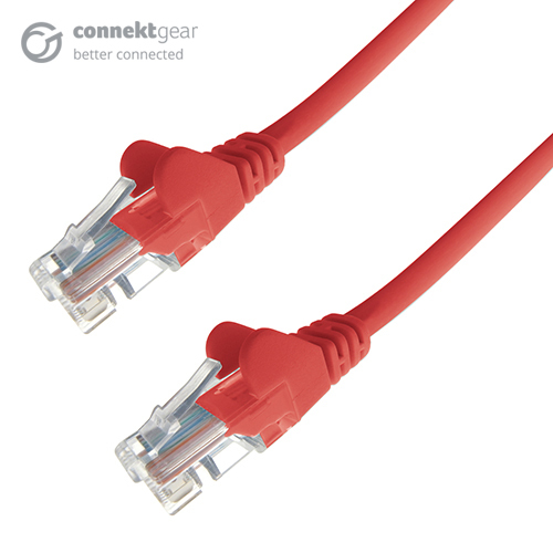 CONNEkT Gear 0.5m RJ45 CAT5e UTP Stranded Flush Moulded Network Cable - 24AWG - Red
