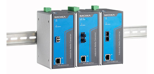Moxa PTC-101-S-SC-LV network media converter 100 Mbit/s 1310 nm Single-mode Blue, Grey