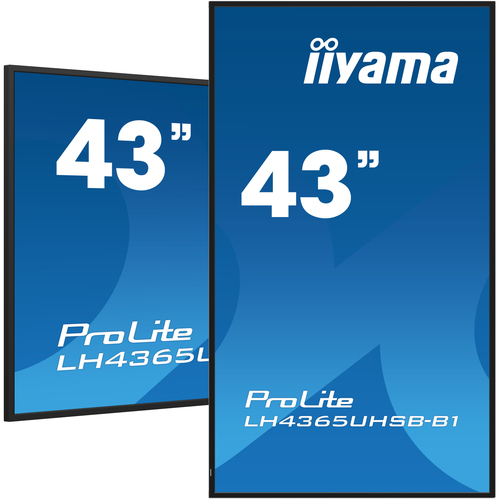 iiyama LH4365UHSB-B1 Signage Display Kiosk design 108 cm (42.5") LED Wi-Fi 800 cd/m?? 4K Ultra HD Black Built-in processor Android 11 24/7