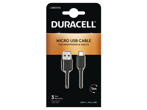 Duracell Sync/Charge Cable 1 Metre Black