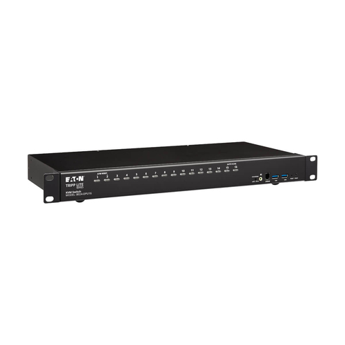 Tripp Lite B024-DPU16 16-Port DisplayPort/USB KVM Switch with Audio/Video and USB Peripheral Sharing, 4K 60 Hz, 1U Rack-Mount