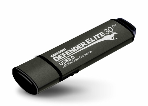iStorage Kanguru Defender Elite30™ USB 3.0 512GB| Secure Flash Drive | FIPS 197 Certified, 256-bit AES hardware encryption (XTS Mode) | TAA Compliant|