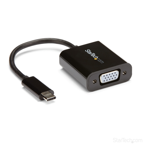 StarTech.com USB-C to VGA Adapter - Black - 1080p - Video Converter For Your MacBook Pro - USB C to VGA Display Dongle - Upgraded Version is CDP2VGAEC