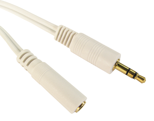 Cables Direct 3.5 mm - 3.5 mm M/F 1m audio cable 3.5mm White