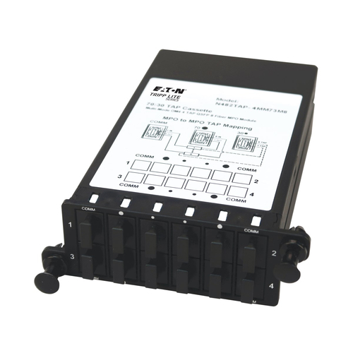 Tripp Lite N482TAP-4MM73M8 Fiber TAP Cassette - Multimode, 8-Fiber MPO to MPO, 4 Monitoring Ports, 70/30 Split