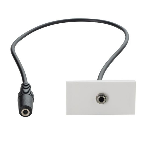 connektgear 0.4m AV Snap-In 3.5mm Module 25 x 50mm - Socket to Socket - White