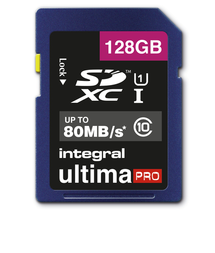 Integral 128GB SDXC CL10 UHS 1 U1 80 MB/S