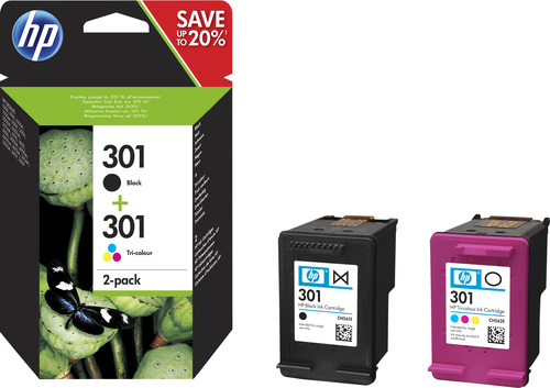 HP 301 Black and Tri-color Original Ink Cartridges