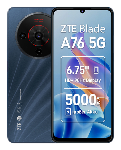 ZTE Blade A76 5G 17.1 cm (6.75") Dual SIM USB Type-C 6 GB 128 GB 5000 mAh Black