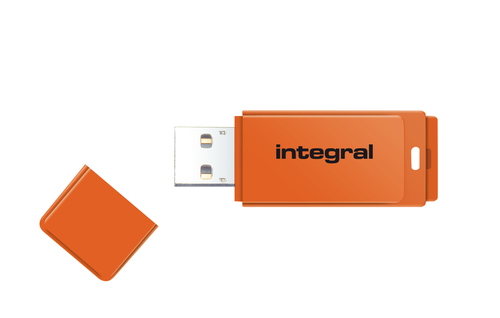 Integral 8GB USB2.0 DRIVE NEON ORANGE USB flash drive USB Type-A 2.0