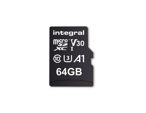 Integral 64GB MICRO SD CARD SDXC UHS-1 U3 CL10 V30 A1 UP TO R-100 MBS