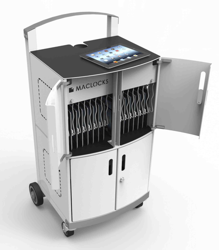 Compulocks CartiPad Duo Tablet / Laptop Charging Rolling Cart 32 Devices UK Power Plug