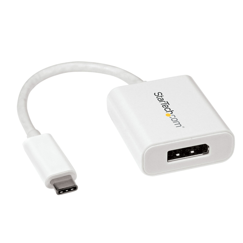 StarTech.com USB C to DisplayPort Adapter - 4K 60Hz/8K 30Hz - USB Type-C to DP 1.4 HBR2 Adapter Dongle - Compact USB-C (DP Alt Mode) Monitor Video Converter - Thunderbolt 3 Compatible - White