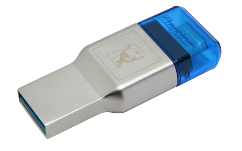 Kingston Technology MobileLite Duo 3C card reader USB 3.2 Gen 1 (3.1 Gen 1) Type-A/Type-C Blue, Silver