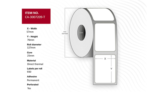 Capture CA-3007209-T printer label White