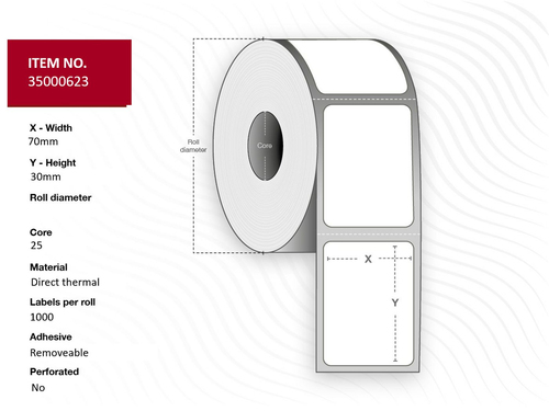 Capture 35000623 printer label White