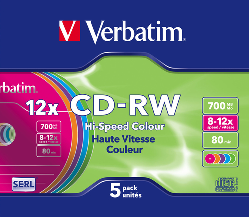 Verbatim CD-RW Colour 12x 700 MB 5 pc(s)
