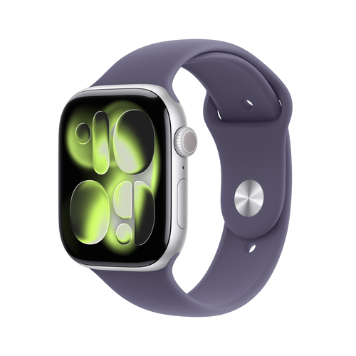 Apple Watch Series 11 GPS + Cellular (Demo) 46mm Silver Aluminium Case with Purple Fog Sport Band - M/L