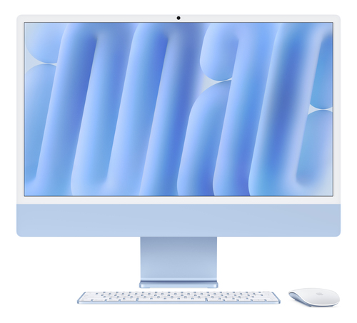 Apple iMac 24-inch with Retina 4.5K display: M4 chip with 10-core CPU and 10-core GPU, 16GB, 512GB SSD - Blue