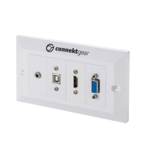 connektgear 3m Double Gang HDMI/VGA/3.5mm/USB Type A & B AV Cable Kit