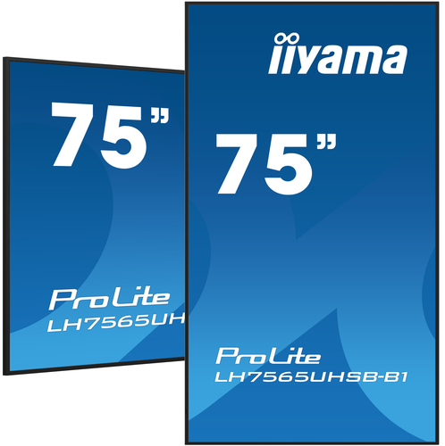 iiyama LH7565UHSB-B1 Signage Display Kiosk design 189.2 cm (74.5") LED Wi-Fi 800 cd/m?? 4K Ultra HD Black Built-in processor Android 11 24/7