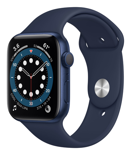 Apple Watch Series 6 GPS, 44mm Blue Aluminium Case with Deep Navy Sport Band - Regular