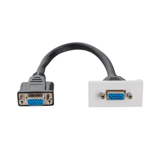 connektgear 0.25m AV Snap-In VGA Module 25 x 50mm - Socket to Socket - White