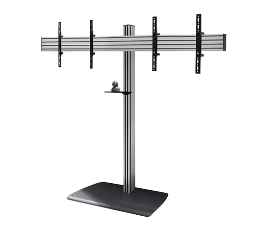 B-Tech SYSTEM X - Universal Twin Screen VC Stand (VESA 600 x 400) - 1.8m