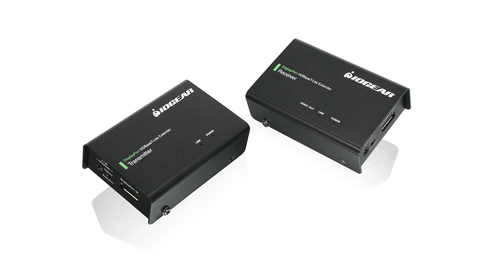 iogear GVE440 AV extender AV transmitter & receiver Black