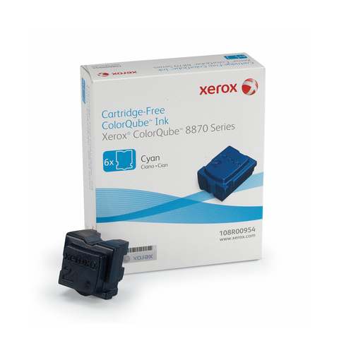 Xerox Genuine ColorQube 8870 / 8880 Cyan Solid Ink () - 108R00954