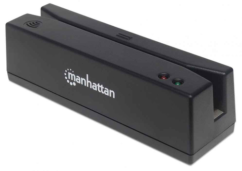 Manhattan USB-A Magnetic Strip Card Reader, Triple Track Reader, Keyboard Wedge Decoder, Cable 1.5m, Black, Three Year Warranty, Box