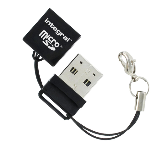 Integral USB2.0 CARDREADER SINGLE SLOT MSD card reader Black