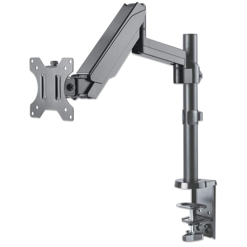 Manhattan Desk Mount for TV & Monitors (Full Motion Gas Spring), For screens 13" to 27", Clamp or Grommet Assembly, VESA compatability: 75x75mm and 100x100mm - check the dimensions of the four mounting holes on back of screen to ensure it fits, Max 8kg, Bracket