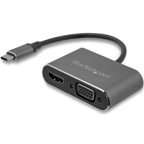 StarTech.com USB-C to VGA and HDMI Adapter - 2-in-1 - 4K 30Hz - Space Grey