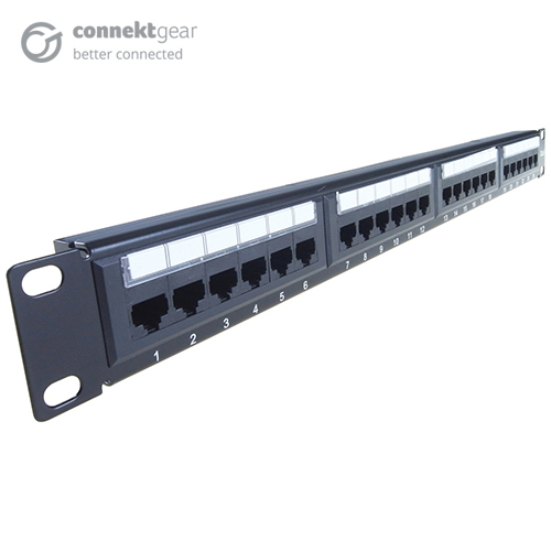 CONNEkT Gear 24 Port Patch Panel (CAT6) IDC Punch Down 19 inch + Lacing Bar