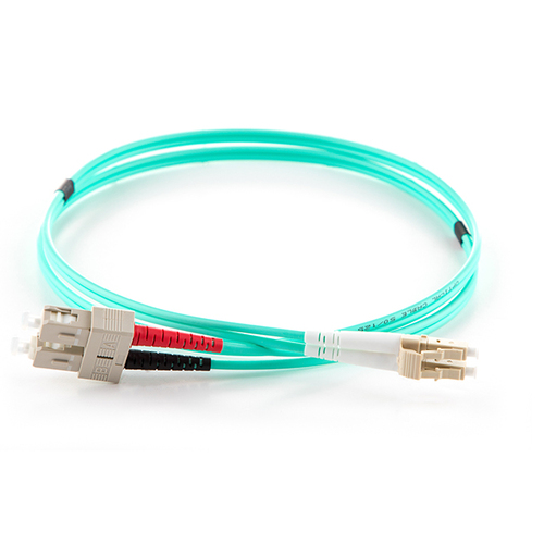 connektgear 3m Duplex Fibre Optic Multi-Mode Cable OM3 50/125 Micron LC to SC - Aqua